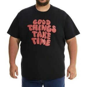 6X Graphic short sleeve Tee shirt brand new Black with Red Good Things Take Time